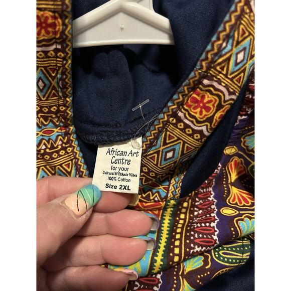 African Kente Men’s L XL Hoodie Jacket long sleeve Hooded Art Centre Cultural - Picture 5 of 6